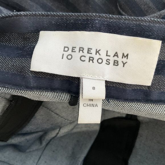 Derek Lam 10 Crosby  Striped Crop Flare Trousers Women Size 8 - Picture 9 of 12